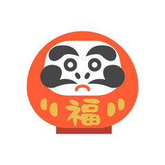 正月　年賀状　ダルマ　イラスト素材