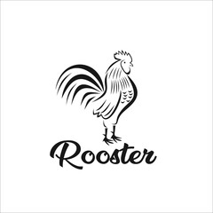 Fototapeta na wymiar Rooster logo design silhouette icon vector