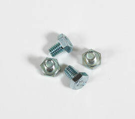 Metal bolts isolated on a white background