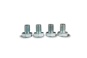Metal bolts isolated on a white background