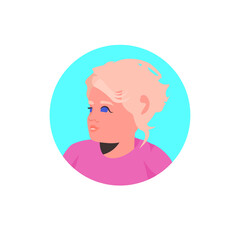 Obraz premium girl face avatar little child female cartoon character portrait vector illustration
