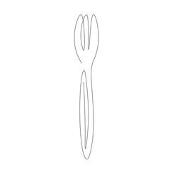 Fork line drawing. Vector illustration
