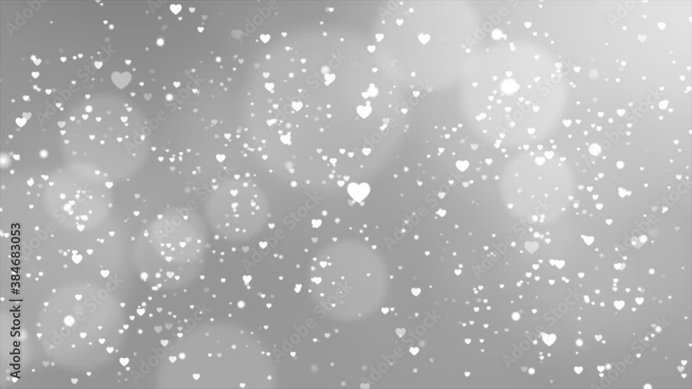 Poster abstract shiny heart shape bokeh lights glitter defocused particles loop background animation. birth