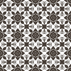 Seamless abstract floral pattern. Modern graphic. Pink and white background. Geometric leaf ornament