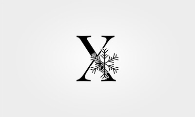 alphabet snow flake letter x