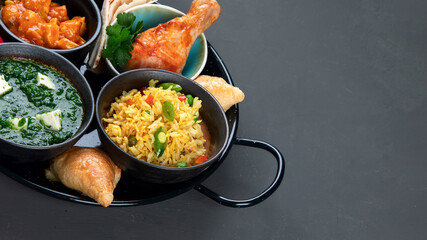 Assortment Indian recipes food various.