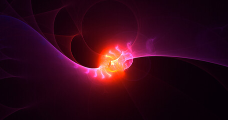 3D rendering abstract multicolor fractal light background