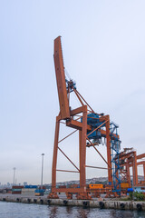 Fototapeta na wymiar crane in container port, istanbul