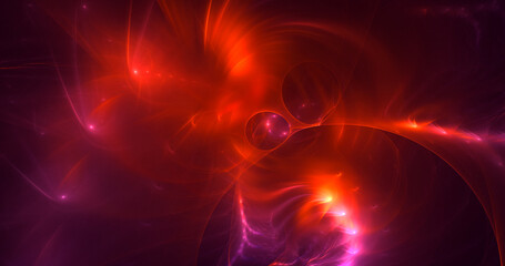 3D rendering abstract multicolor fractal light background