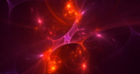 3D rendering abstract multicolor fractal light background