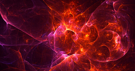 3D rendering abstract multicolor fractal light background