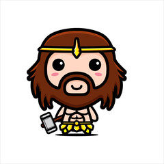 hephaestus god character vector design