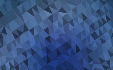 Dark BLUE vector blurry triangle template.