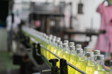 industry production line. beverage factory processing and package
