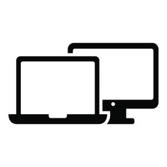 Laptop with desktop PC icon