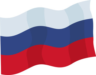 Naklejka premium Russian flag. The banner of the Russian Federation flies in the wind. Vector illustration. Flat infographics..