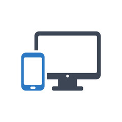 Monitor with mobile phone icon