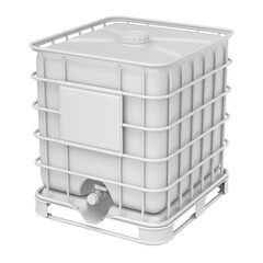 Clay render of white plastic water storage tank - 3D illustration