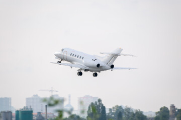 Business jet takeoff