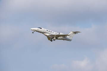 Business jet takeoff