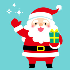 プレゼントを持つサンタクロース　可愛いベクターイラスト