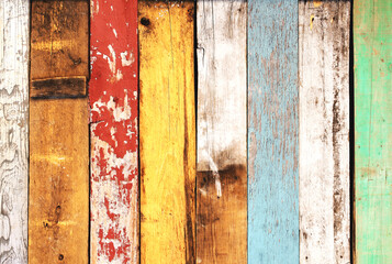 Ancient wooden planks with cracked paint