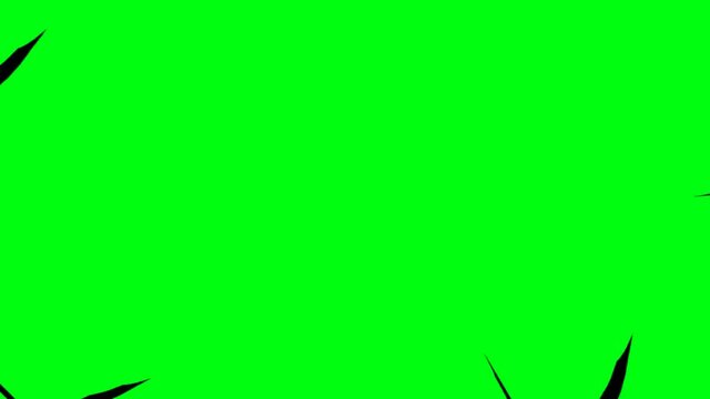 silhouettes of flitter-mouse flying on green screen chroma key, halloween elements