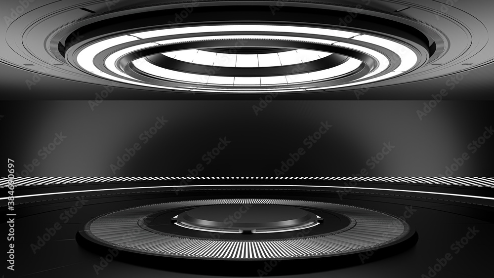 Poster technology background. power podium empty stage. sci-fi idea concept. technological elements innovat