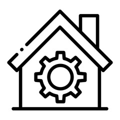 Pixel perfect home gear maintenance line icon