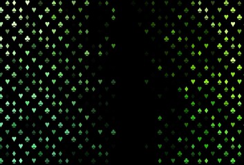 Dark Green vector template with poker symbols.