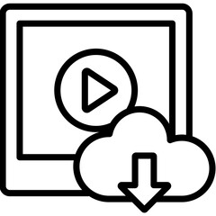 line icon for cloud video