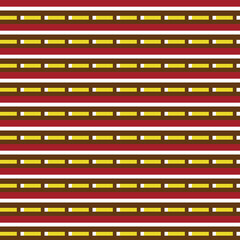 Vector seamless pattern texture background with geometric shapes, colored in red, brown, yellow, white colors.