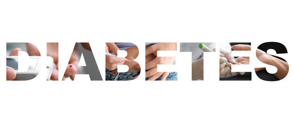 Word DIABETES on white background