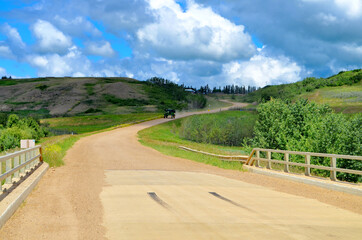 Alberta, Canada - Tractor on Dirt Highway to Wetaskiwin