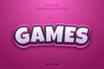 Pink Games Cartoon Editable Premium Text Style Effect