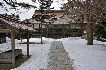 本願寺江差別院　浄土真宗　本願寺派　北海道　江差　冬