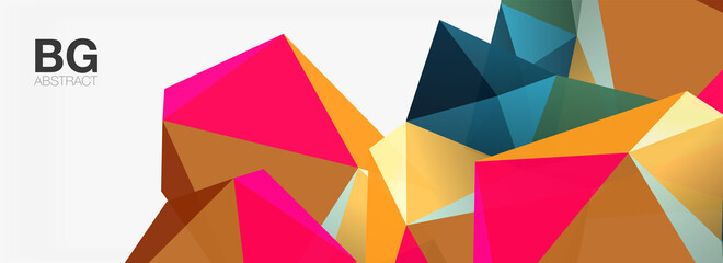 3d mosaic abstract backgrounds, low poly shape geometric design