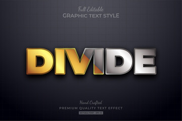 Divide Gold Silver Editable Premium Text Style Effect