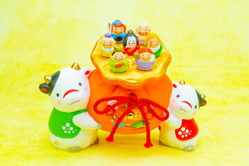 2021年干支の牛（丑、うし）年賀状素材