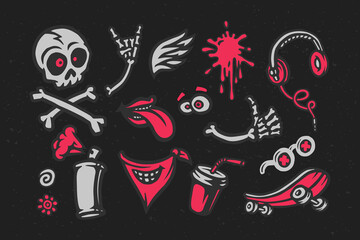 Set of street art vector illustrations © gleb_guralnyk