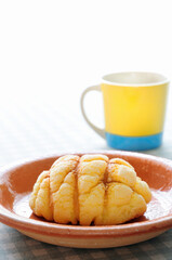 メロンパンとコーヒー