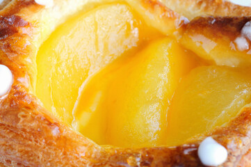 リンゴのデニッシュのアップ