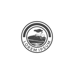 Locomotive logo vintage style emblem
