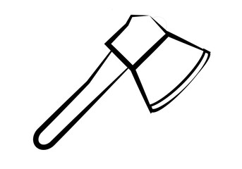 Icono negro de un hacha. 