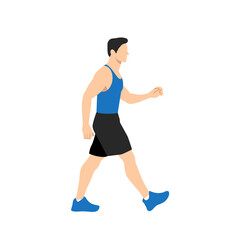 Fototapeta na wymiar Concept illustration vector graphic design of a man walking for cardio training. Vector design