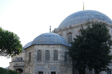 Obraz premium Exterior architecture and building design at 'HAGIA SOPHIA' former Greek Orthodox Christian patriarchal cathedral, later an Ottoman imperial mosque and now a museum- Istanbul, Turkey