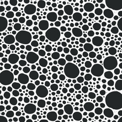 Doodle style hand drawn seamless pattern circle bubbles texture, vector illustration.