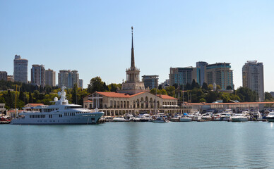 Obraz premium Seaport,embankment. City Of Sochi