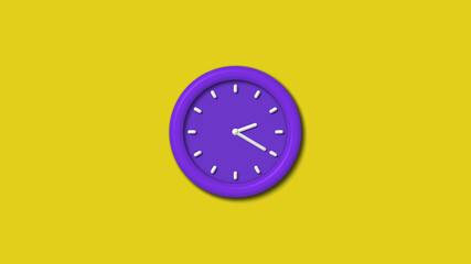 Counting down purple color 12 hours 3d wall cock isolated,clock isolated