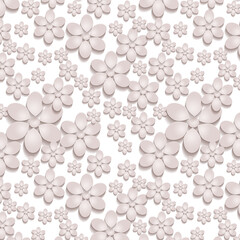 Abstract Floral 3d Seamless Pattern.